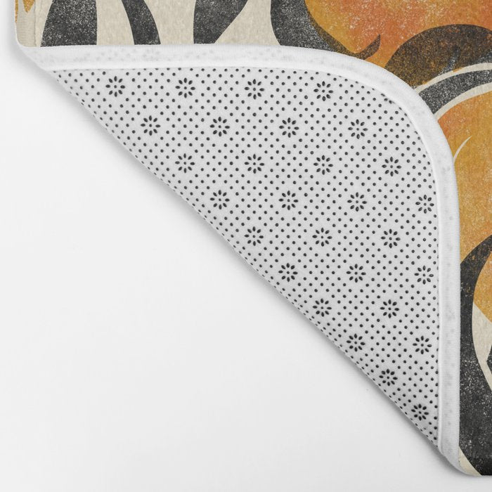 Peaches - marigold & black Bath Mat Gallery Image 2