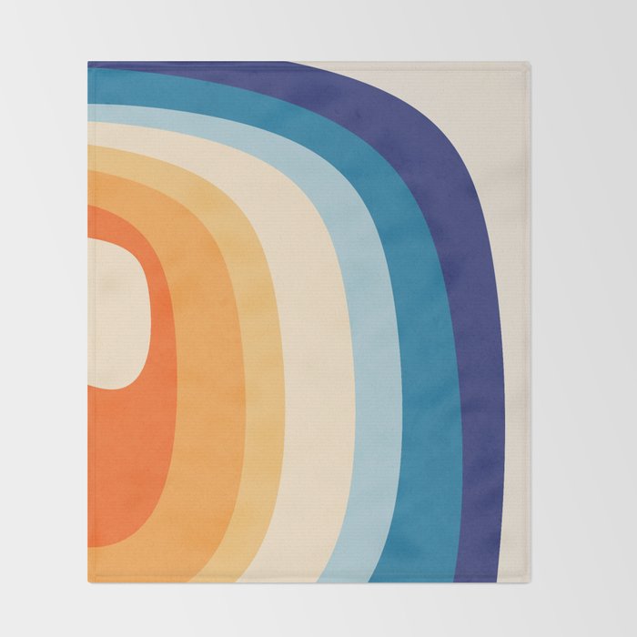 Rainbow rings - retro Throw Blanket Gallery Image 2