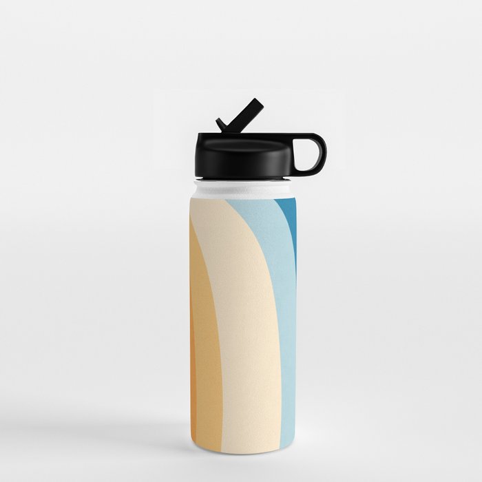 Rainbow rings - retro Water Bottle Gallery Image 1