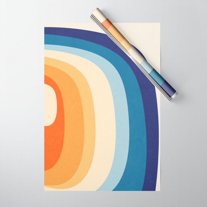 Rainbow rings - retro Wrapping Paper Gallery Image 1