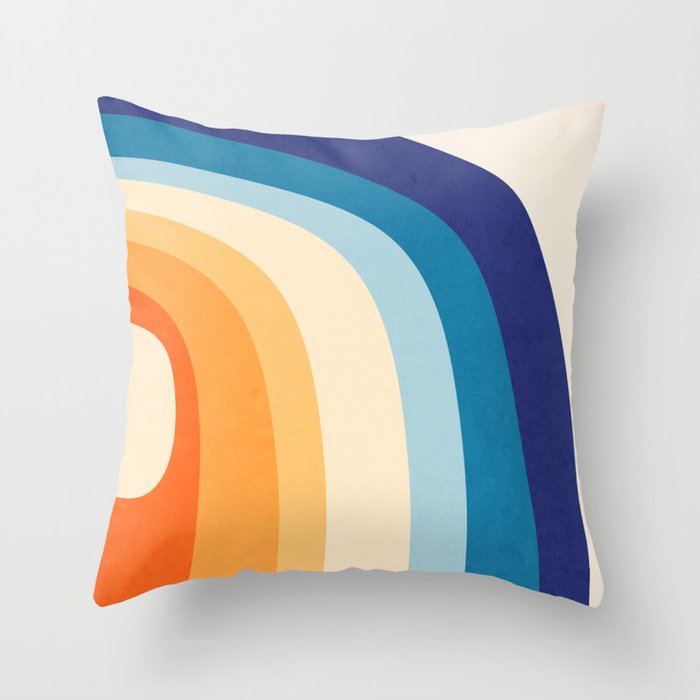Rainbow rings - retro Throw Pillow Gallery Image 6
