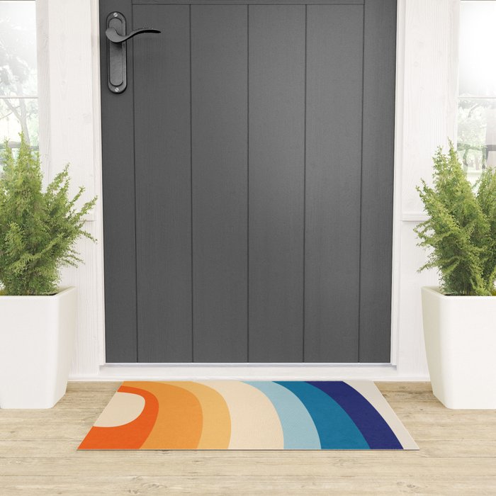Rainbow rings - retro Welcome Mat Gallery Image 3