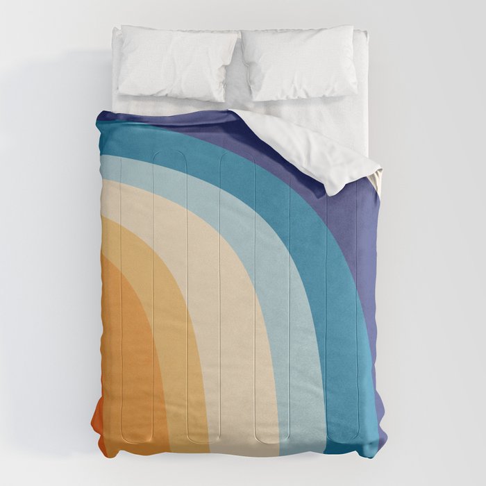 Rainbow rings - retro Comforter Gallery Image 1