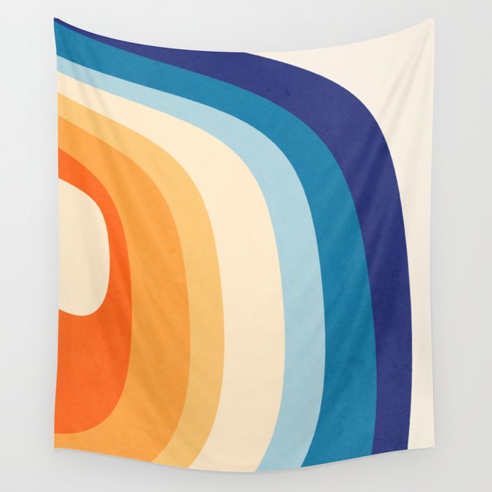 Rainbow rings - retro Wall Tapestry Gallery Image 4