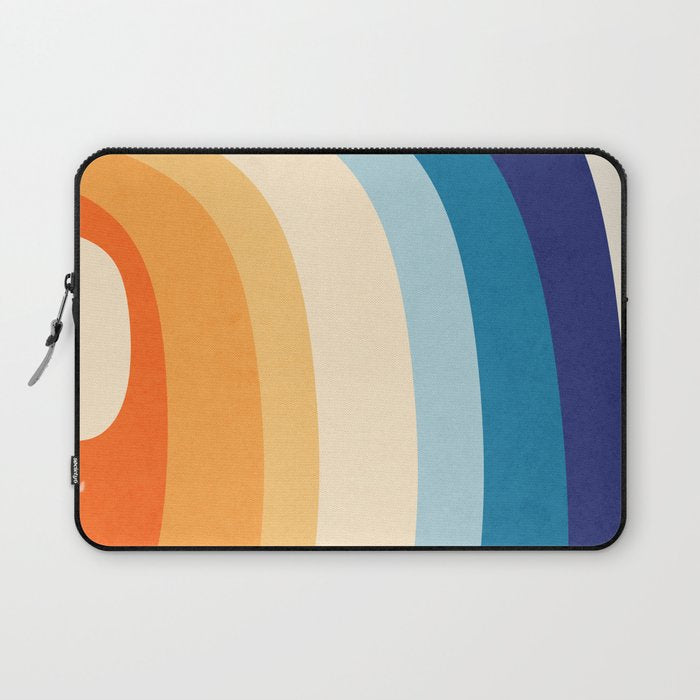 Rainbow rings - retro Laptop Sleeve Gallery Image 1