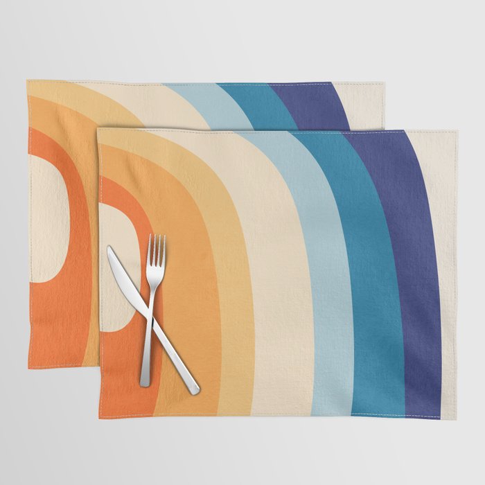 Rainbow rings - retro Placemat Gallery Image 1