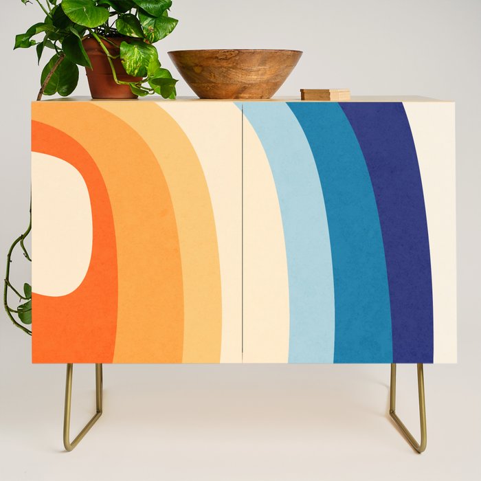 Rainbow rings - retro Credenza Gallery Image 1