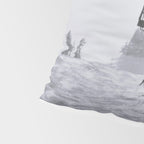 All the Lifts at Aspen Are Chairlifts. This One Is Going Up 11,800 Feet on Aspen Highlands Mountain, Highest Ski Area at Aspen, Colorado black and white photograph Pillow Sham Gallery Image 4