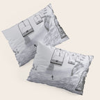 All the Lifts at Aspen Are Chairlifts. This One Is Going Up 11,800 Feet on Aspen Highlands Mountain, Highest Ski Area at Aspen, Colorado black and white photograph Pillow Sham Gallery Image 3