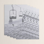All the Lifts at Aspen Are Chairlifts. This One Is Going Up 11,800 Feet on Aspen Highlands Mountain, Highest Ski Area at Aspen, Colorado black and white photograph Wrapping Paper Gallery Image 3