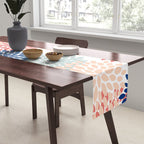 Floral Blooms, Coral, Navy, Aqua Table Runner Gallery Image 2