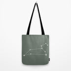 Leo Zodiac Star Constellation Line Art Sage Tote Bag Gallery Image 2