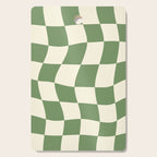 Wavy Checkerboard (Green Beige) Cutting Board Gallery Image 1
