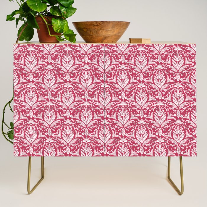 Tropical Paradise . Viva Magenta Credenza Gallery Image 1
