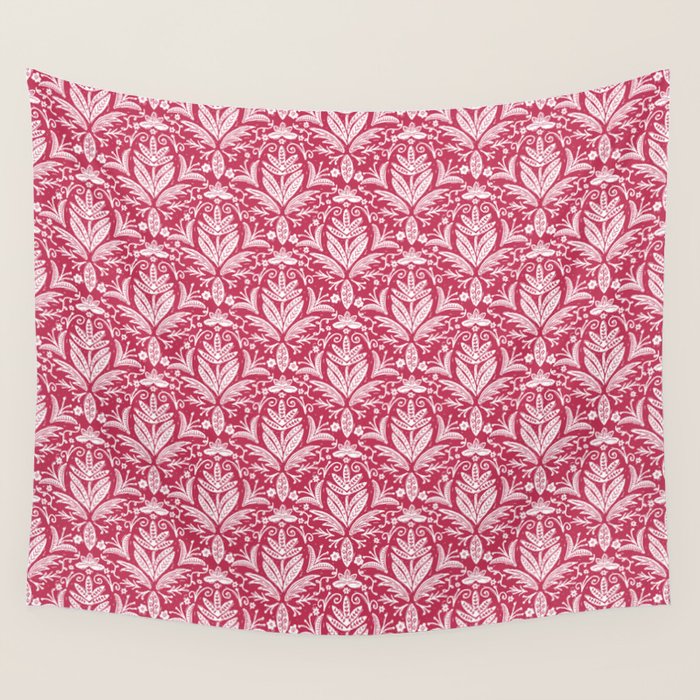 Tropical Paradise . Viva Magenta Wall Tapestry Gallery Image 4