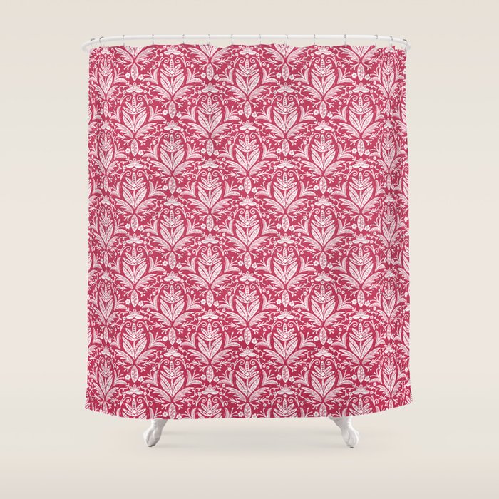 Tropical Paradise . Viva Magenta Shower Curtain Gallery Image 1