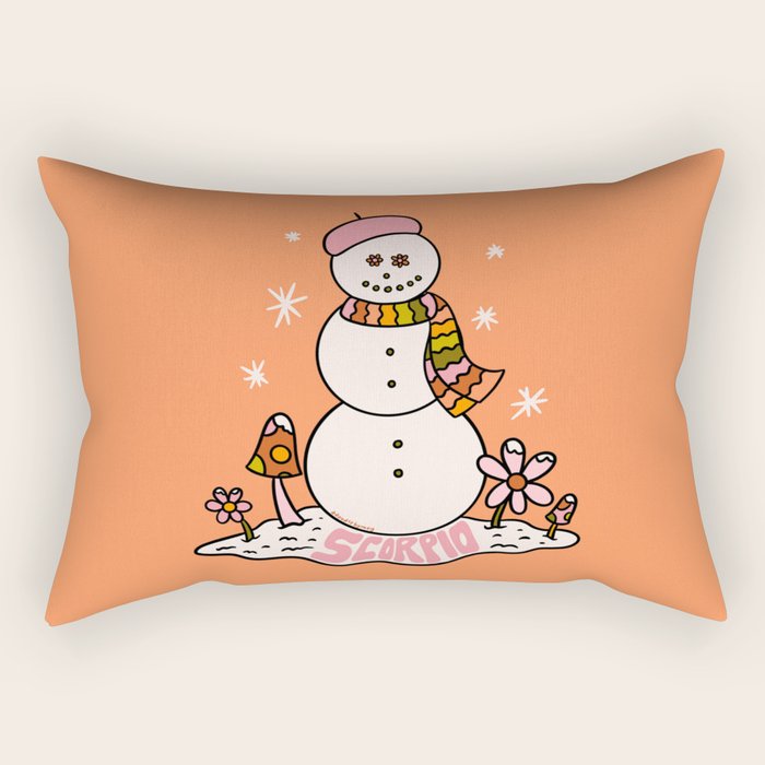 Scorpio Snowman Rectangular Pillow Gallery Image 2