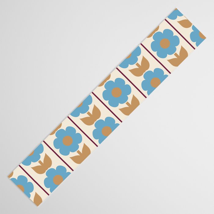 Cozy Country Vintage Floral Jonnty Flowers and Stripes Pattern Table Runner Gallery Image 3