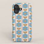 Cozy Country Vintage Floral Jonnty Flowers and Stripes Pattern iPhone Case Gallery Image 1