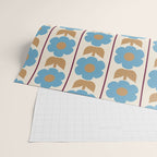 Cozy Country Vintage Floral Jonnty Flowers and Stripes Pattern Wrapping Paper Gallery Image 2