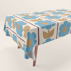 Cozy Country Vintage Floral Jonnty Flowers and Stripes Pattern Tablecloth Gallery Image 1