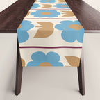 Cozy Country Vintage Floral Jonnty Flowers and Stripes Pattern Table Runner Gallery Image 1