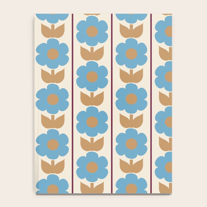 Cozy Country Vintage Floral Jonnty Flowers and Stripes Pattern Notebook Gallery Image 4