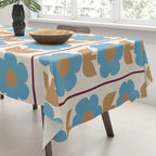 Cozy Country Vintage Floral Jonnty Flowers and Stripes Pattern Tablecloth Gallery Image 3