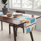 Cozy Country Vintage Floral Jonnty Flowers and Stripes Pattern Table Runner Gallery Image 2