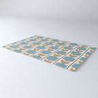 Cozy Country Vintage Floral Jonnty Flowers and Stripes Pattern Rug Gallery Image 3