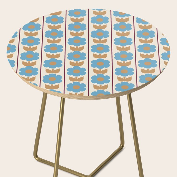 Cozy Country Vintage Floral Jonnty Flowers and Stripes Pattern Side Table Gallery Image 2