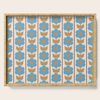 Cozy Country Vintage Floral Jonnty Flowers and Stripes Pattern Serving Tray Gallery Image 1