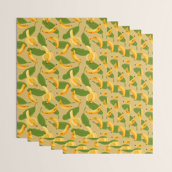 Banana Pattern on Tan Wrapping Paper Gallery Image 3
