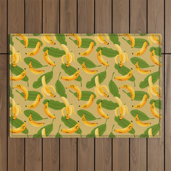 Banana Pattern on Tan Outdoor Rug Gallery Image 1