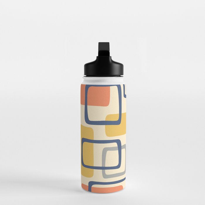 Mid Century Modern Abstract Squares Pattern 456 Water Bottle Gallery Image 3