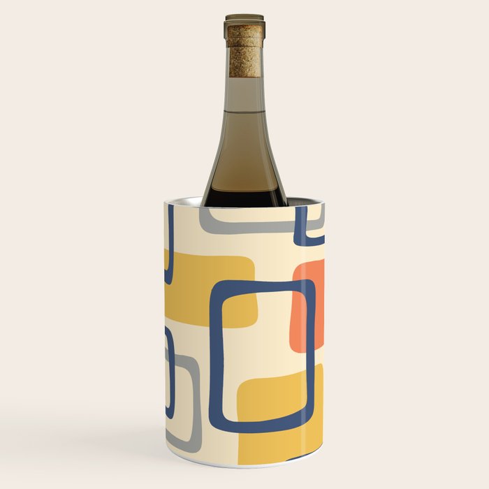 Mid Century Modern Abstract Squares Pattern 456 Wine Chiller Gallery Image 1