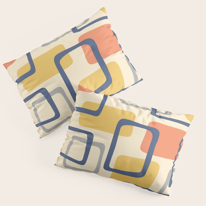 Mid Century Modern Abstract Squares Pattern 456 Pillow Sham Gallery Image 3