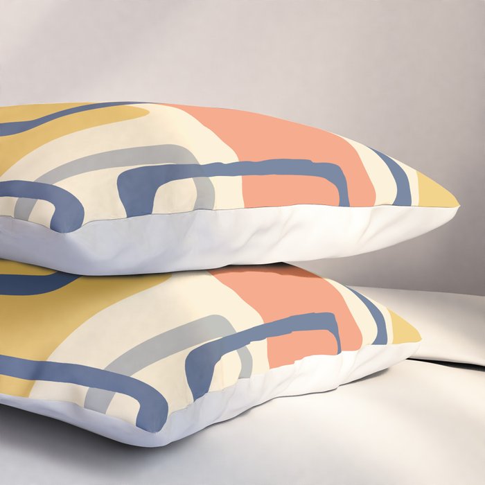 Mid Century Modern Abstract Squares Pattern 456 Pillow Sham Gallery Image 3