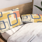 Mid Century Modern Abstract Squares Pattern 456 Pillow Sham Gallery Image 2
