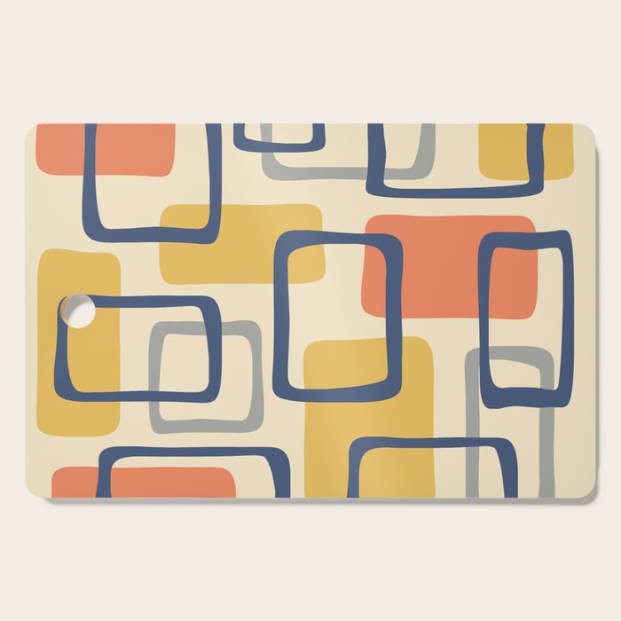 Mid Century Modern Abstract Squares Pattern 456 Cutting Board Gallery Image 1