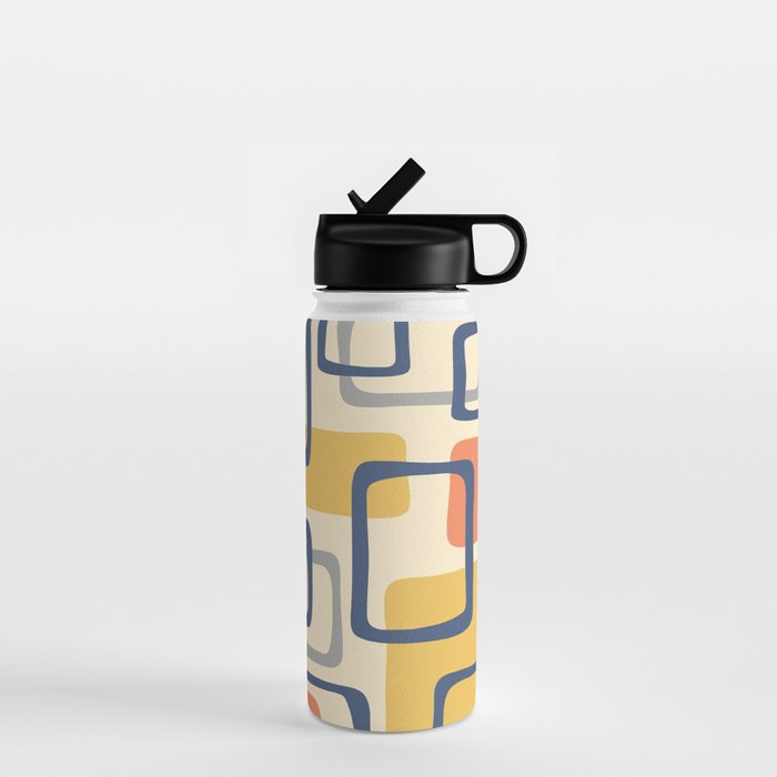 Mid Century Modern Abstract Squares Pattern 456 Water Bottle Gallery Image 1