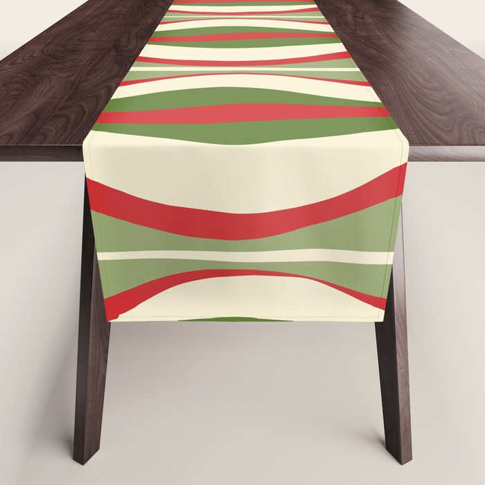 Mod Christmas Retro Xmas Hourglass Abstract Pattern  Table Runner Gallery Image 1