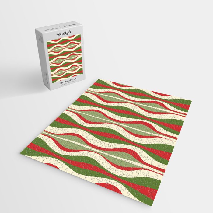 Mod Christmas Retro Xmas Hourglass Abstract Pattern  Jigsaw Puzzle Gallery Image 2