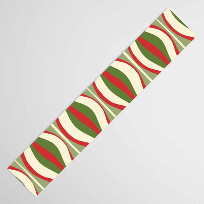 Mod Christmas Retro Xmas Hourglass Abstract Pattern  Table Runner Gallery Image 3
