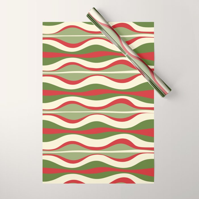 Mod Christmas Retro Xmas Hourglass Abstract Pattern  Wrapping Paper Gallery Image 1
