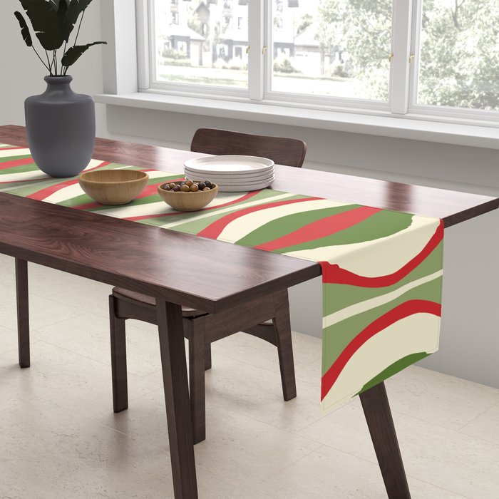 Mod Christmas Retro Xmas Hourglass Abstract Pattern  Table Runner Gallery Image 2