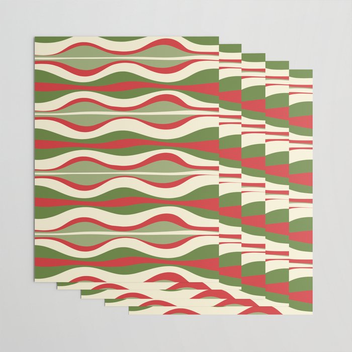 Mod Christmas Retro Xmas Hourglass Abstract Pattern  Wrapping Paper Gallery Image 3