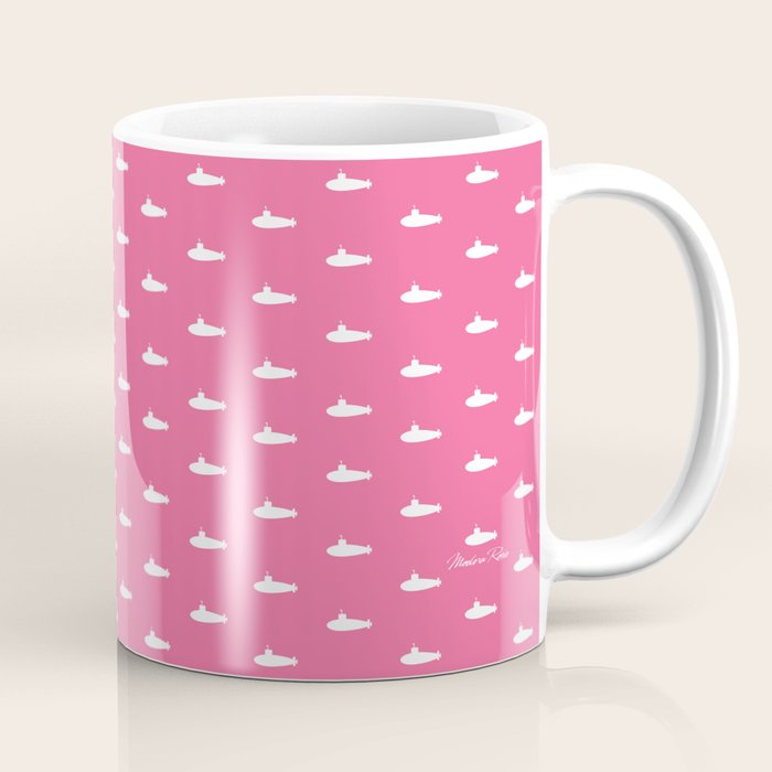 Tiny Submarines - Bright Pink Coffee Mug Gallery Image 1