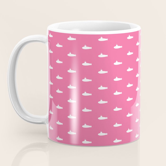 Tiny Submarines - Bright Pink Coffee Mug Gallery Image 3