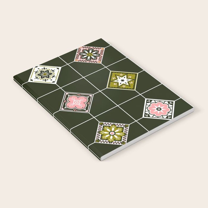 Talavera Mexican Tile - Blush & Sage Palette Notebook Gallery Image 2